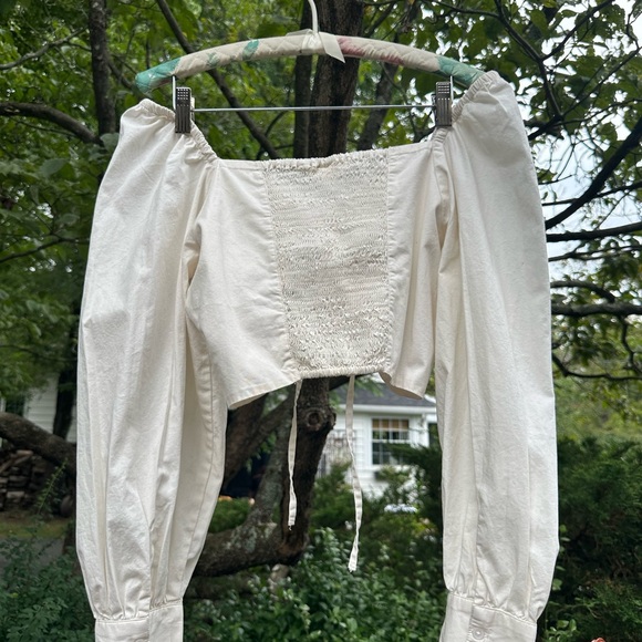 Levi's Off-White Ruched Blouse - Picture 6 of 7